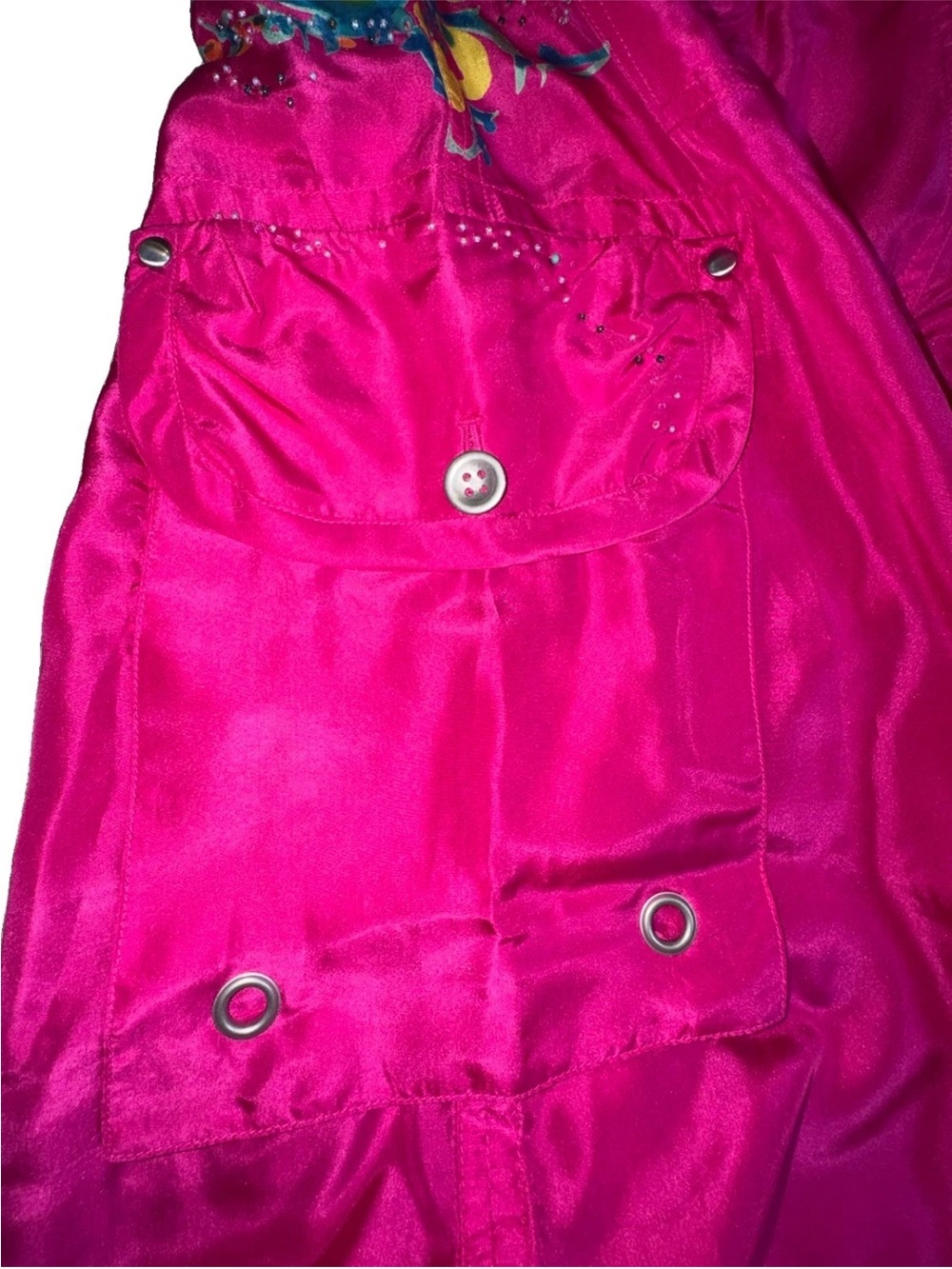 Ralph Lauren Bali Brits Collection Silk Beaded Cargo Pants Pink Sz 12 NWT $498 - Picture 8 of 16